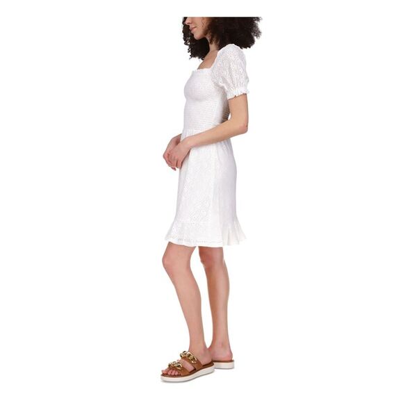 NWT MICHAEL MICHAEL KORS Womens White Peasant Dress Logo Plate Dress XL - Picture 3 of 5